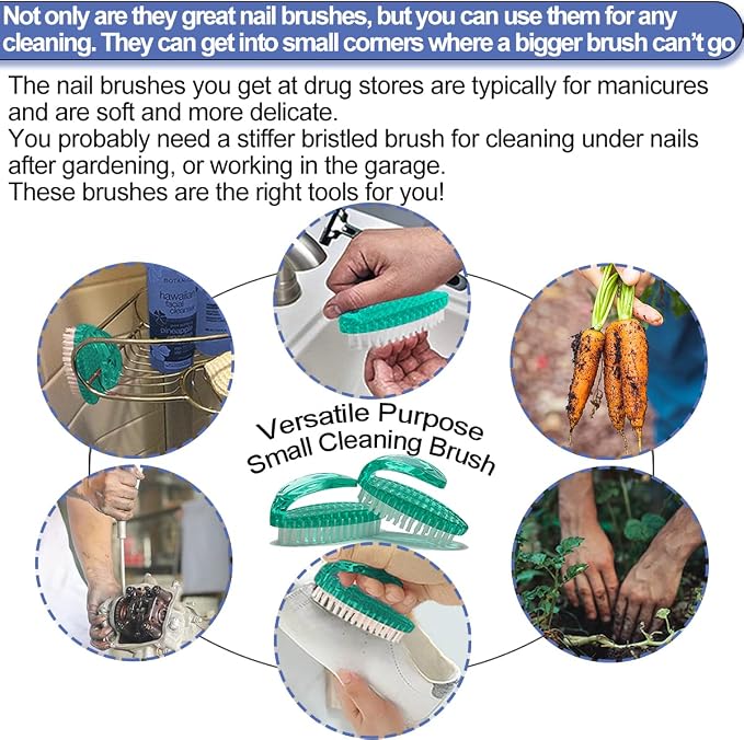 Handle Grip Nail Brush for Cleaning Fingernails Hands & Under Nails, Stiff - Image 6