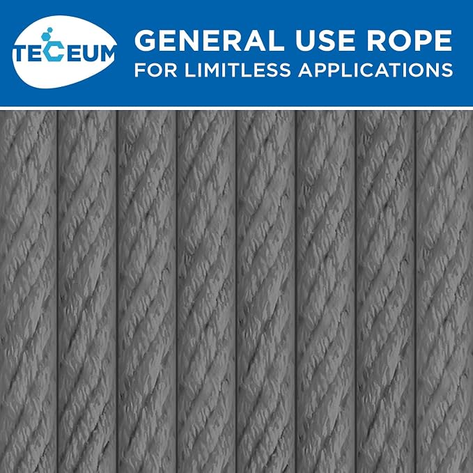 TECEUM Cotton Rope 3/16” – 100 FT – Strong All-Purpose Braided Rope – Natural - Image 9