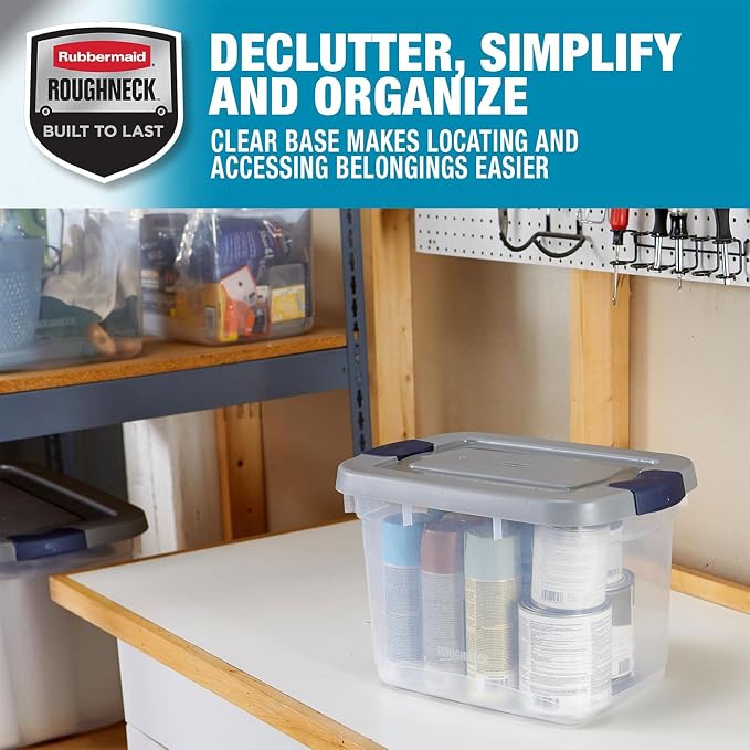Rubbermaid Roughneck Clear 19Qt/ 4.75 Gal Storage Containers, - Image 2