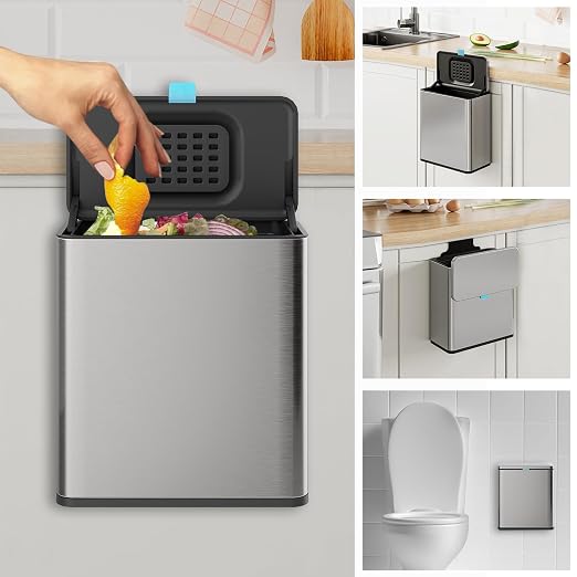 Stainless Steel Hanging Trash Can by LINSSEN