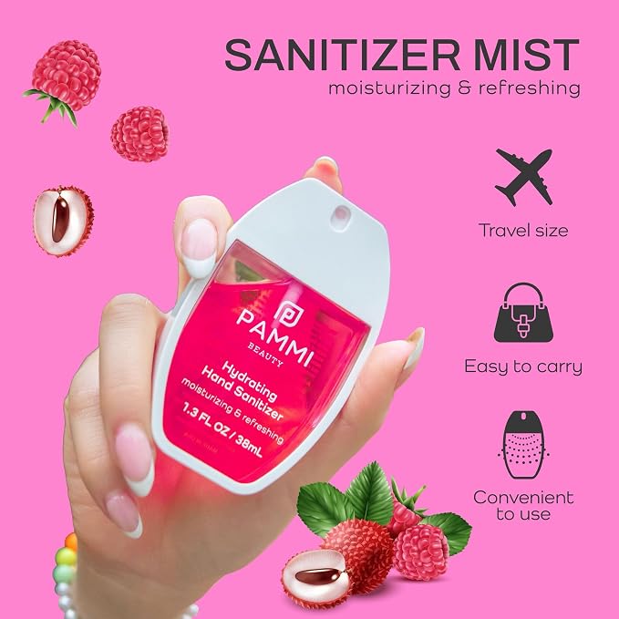 PAMMI Power Mist Hydrating Hand Sanitizer Spray, Portable Travel Size Pocket - Image 5