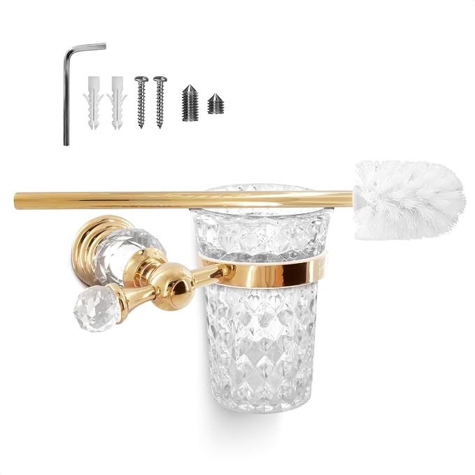 Gold Stainless Steel Toilet Brush by Novsix