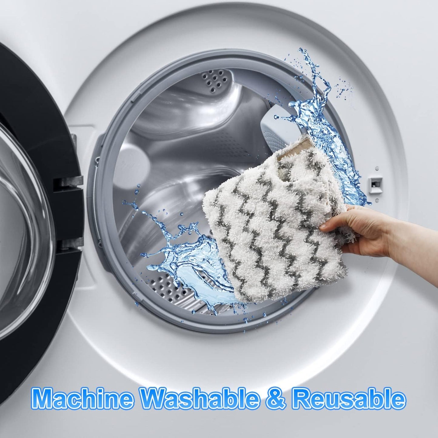 3 Pack Steam Mop Pads Replacement Compatible with Shark Genius Steam Mop S5003D S5002Q S5004 S6001W S6001WM S6002 & Lift-Away Pro Steam Mop S3973 S3973D S3973WM, Reusable Washable Microfiber Mop Pads