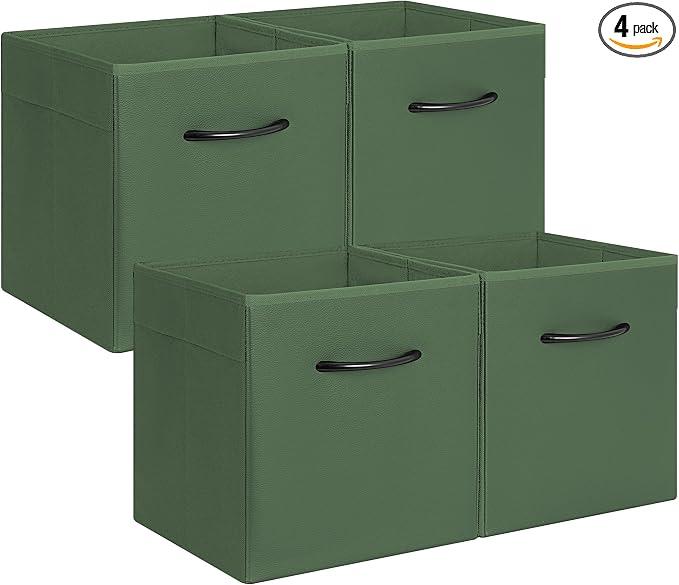 StorageWorks Green Storage Cubes, 11 Inch Cube Storage Bins by StorageWorks