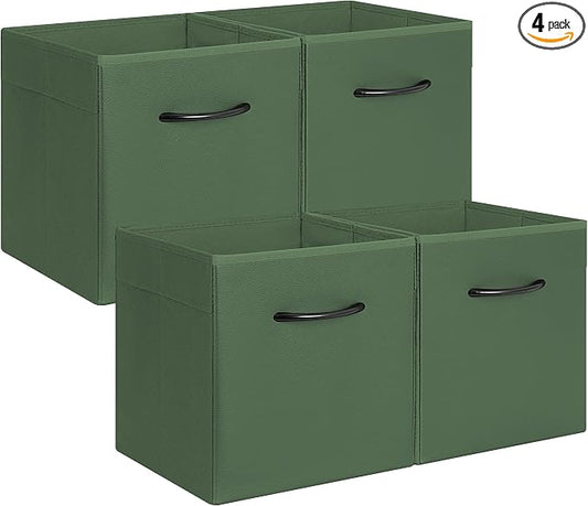 StorageWorks Green Storage Cubes, 11 Inch Cube Storage Bins by StorageWorks