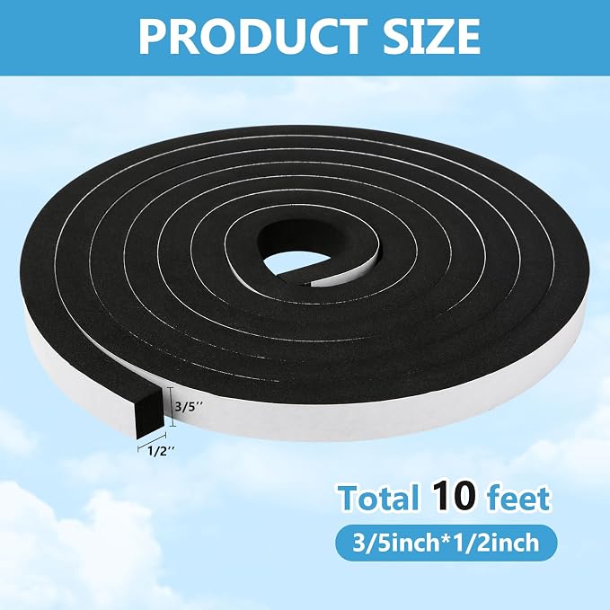Weather Stripping Door Seal Strip, Strong Adhesive, Lightproof, Soundproof - Image 2