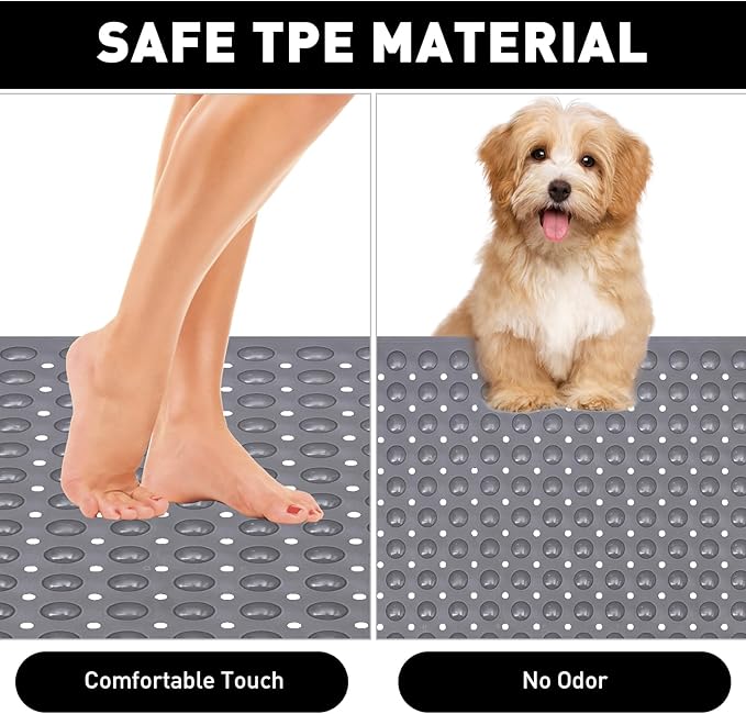 Shower Mat Non Slip: 47.2 x 31.5 Inch Extra Large TPE Shower Mats - Image 3