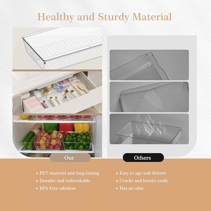 Criusia Drawer Organizer, 5-Size Versatile Bathroom and Vanity Organizer Trays - Image 5