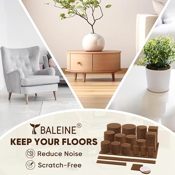 BALEINE 141PCS Felt Furniture Pads, Scratch-Reducing Floor Protectors - Image 6