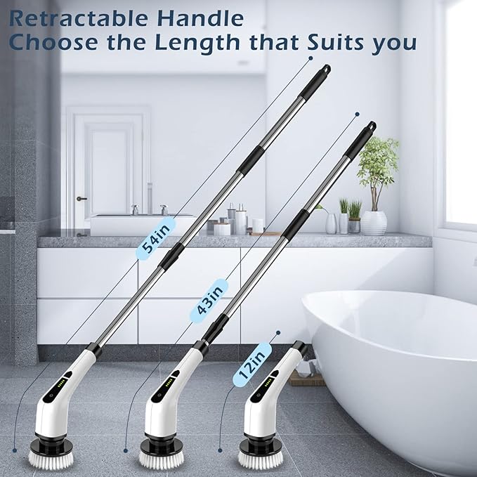 Electric Spin Scrubber, Cordless Cleaning Brush Scrubber - Image 2