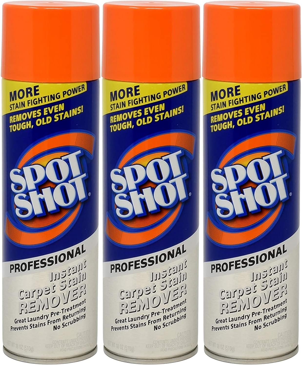 Spot Shot 18 oz Professional Carpet Stain Remover 3 Pack, and 4 UBEN Microfiber 12x12 Cleaning Cloths Included