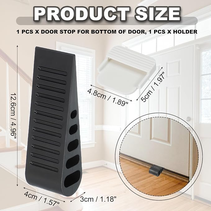 PATIKIL Rubber Door Stoppers for Bottom of Door, Door Wedge Stopper - Image 2