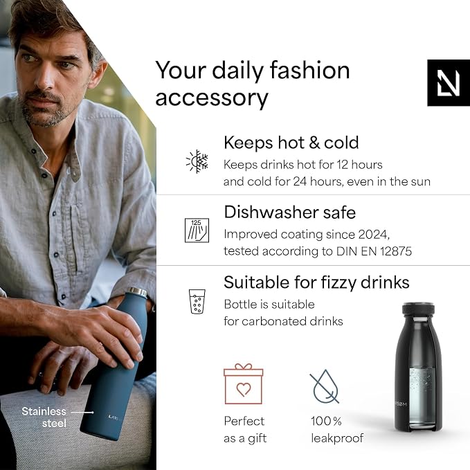 LARS NYSØM Stainless Steel Insulated Water Bottle 12oz 17oz 25oz 34oz 51oz | - Image 2