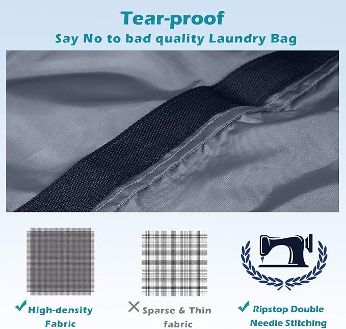 Heavy Duty Laundry Bag 2 Pack XL Nylon Laundry Bags - Image 3