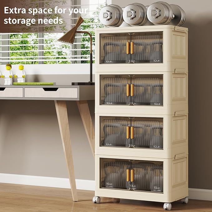 4 Tier Stackable Plastic Storage Bins - Image 4