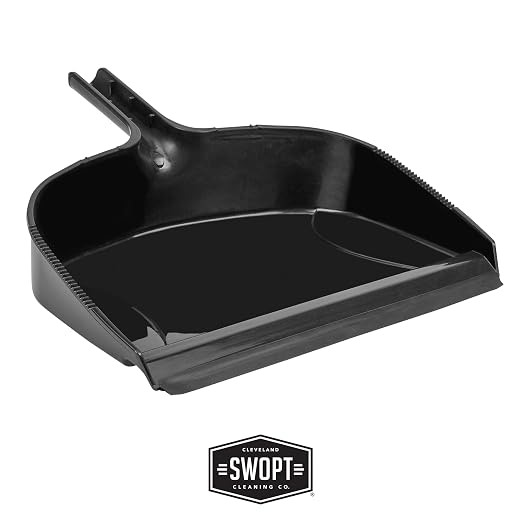 SWOPT Angled Broom Head + 12” Dust Mop Head + Plastic Dustpan – Multi-Surface - Image 4