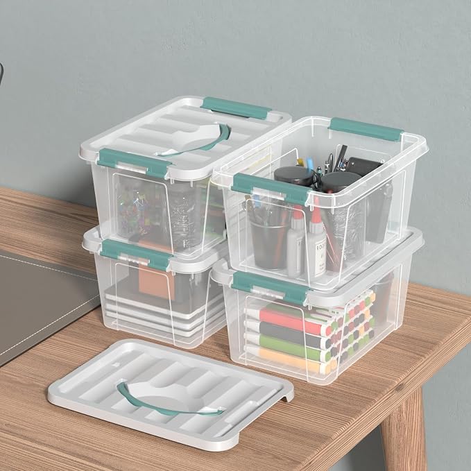 Zopnny 7 Quart Small Clear Storage Latch Box - Image 6