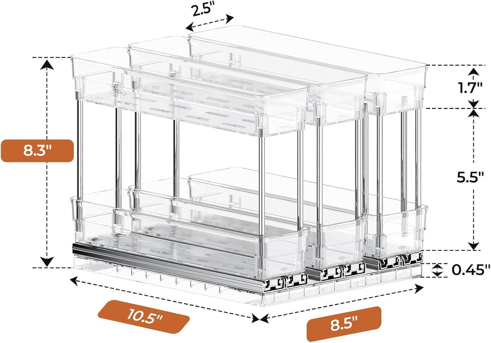 Mystozer Pull Out Spice Rack Organizer for Cabinet, Slide Out Spice Racks Org...