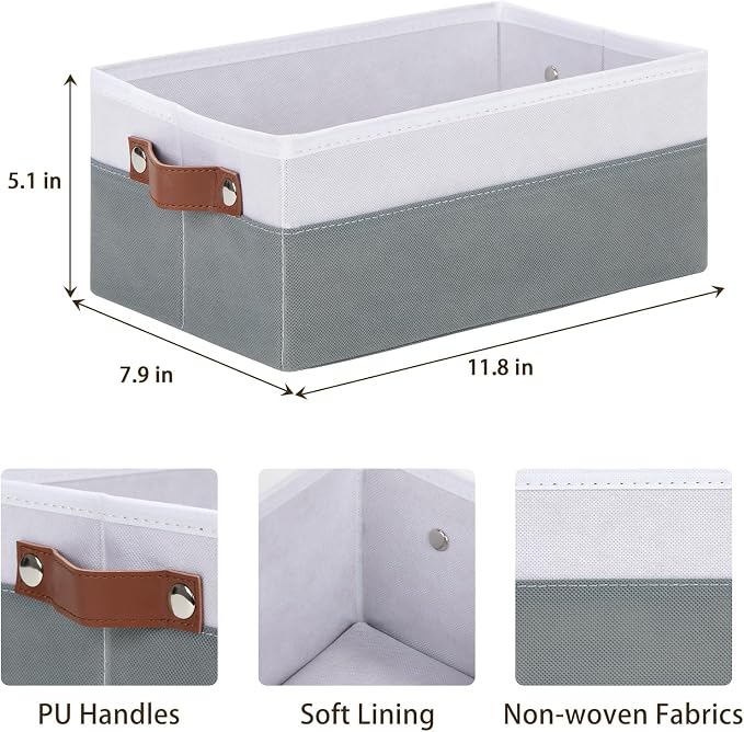 DULLEMELO Small Storage Basket for Organizing, Foldable Fabric Bins for Home - Image 2