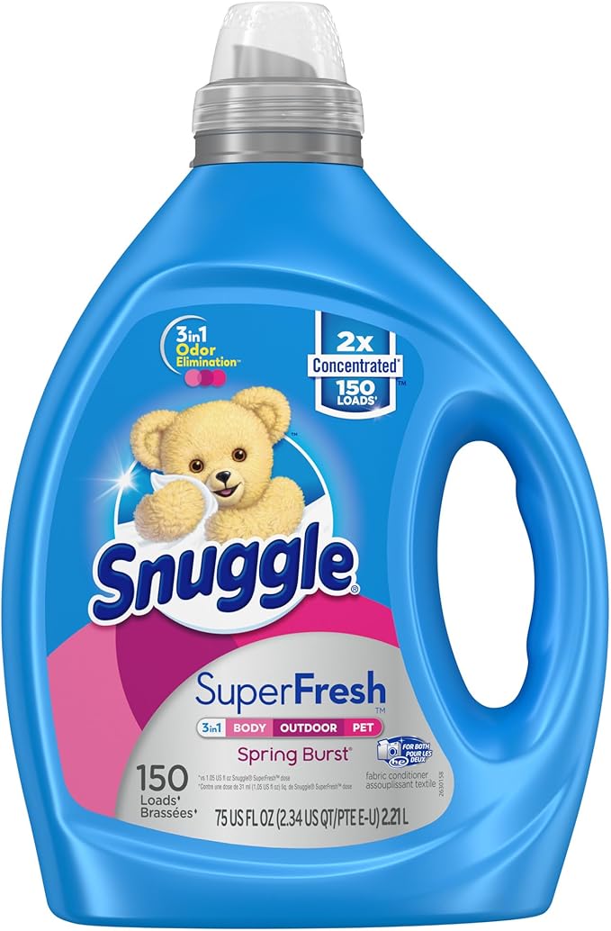 Snuggle Liquid Fabric Softener, SuperFresh Spring Burst, Eliminates Tough Odors by Snuggle