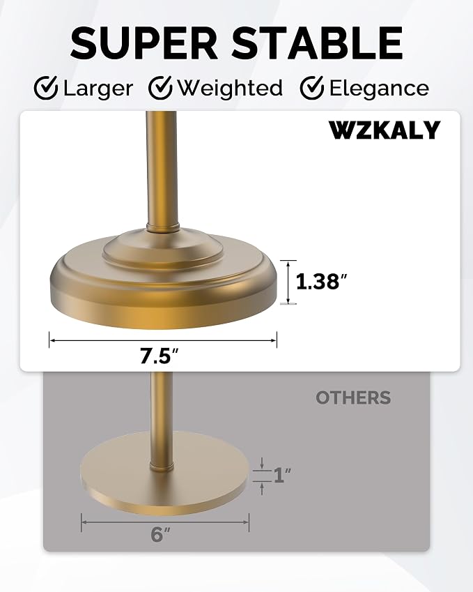 Toilet Paper Holder Stand, Brushed Brass Toilet Paper Holder Free Standing - Image 5
