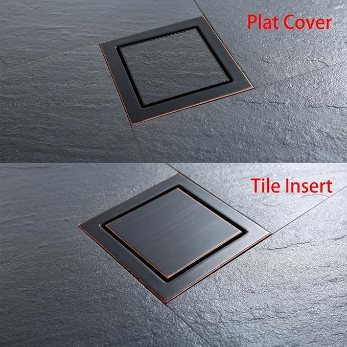 RANDOM Oil Rubbed Bronze Shower Drain Square - Image 6