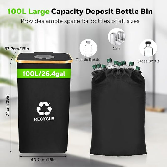 Recycling Bin for Kitchen 100L, 26 Gallon Recycle Bin - Image 2