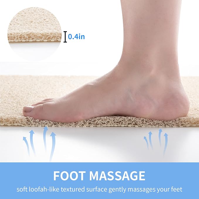 Non Slip Bathtub Mat, Foot Scrubber Anti Slip Fast Drying Shower Mat - Image 5