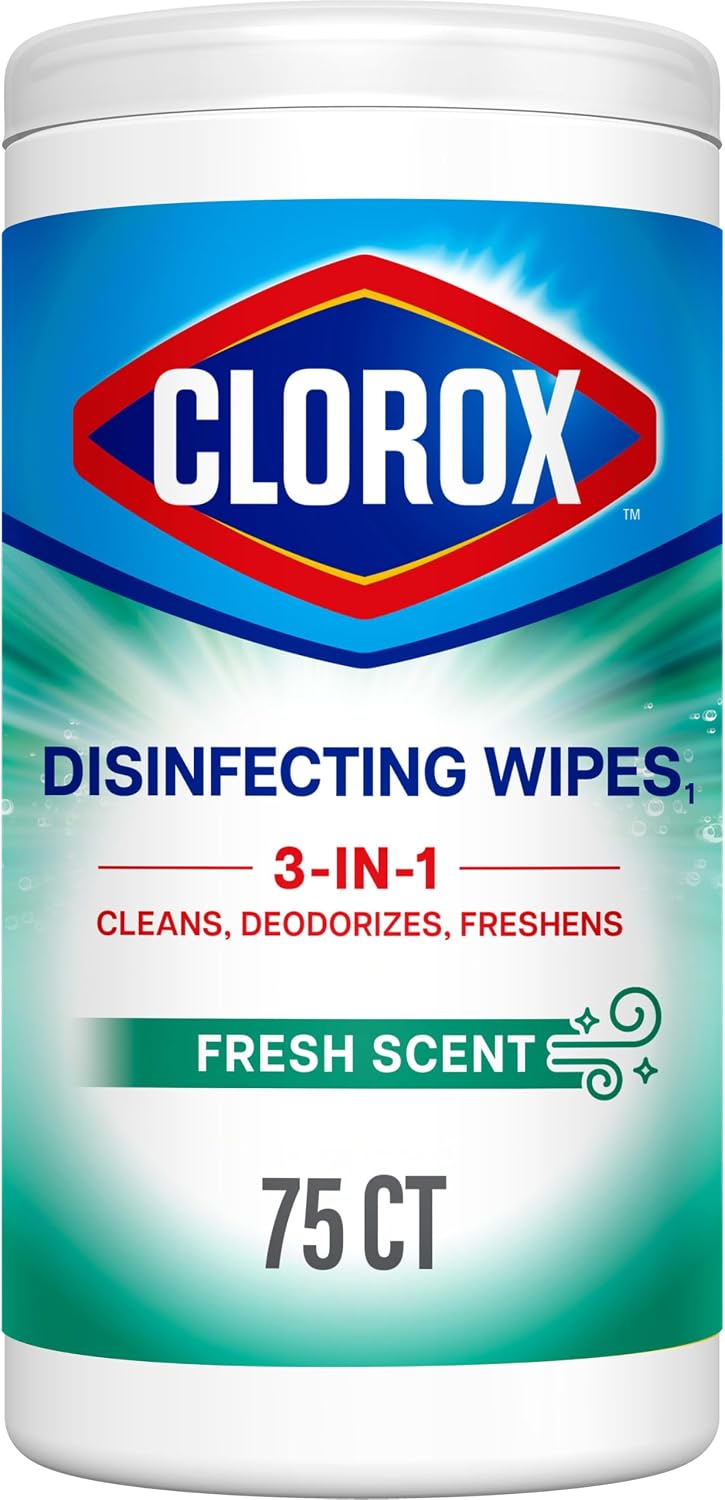 Clorox Disinfecting Wipes Back to School, Bleach Free, Fresh Scent, 75 Count (Pack May Vary)