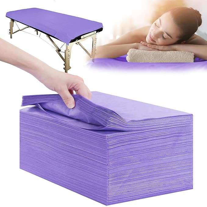 Disposable Bed Sheets 100 Pcs 31" x 71" Massage Table Sheets Non Woven Fabric by XATUMO