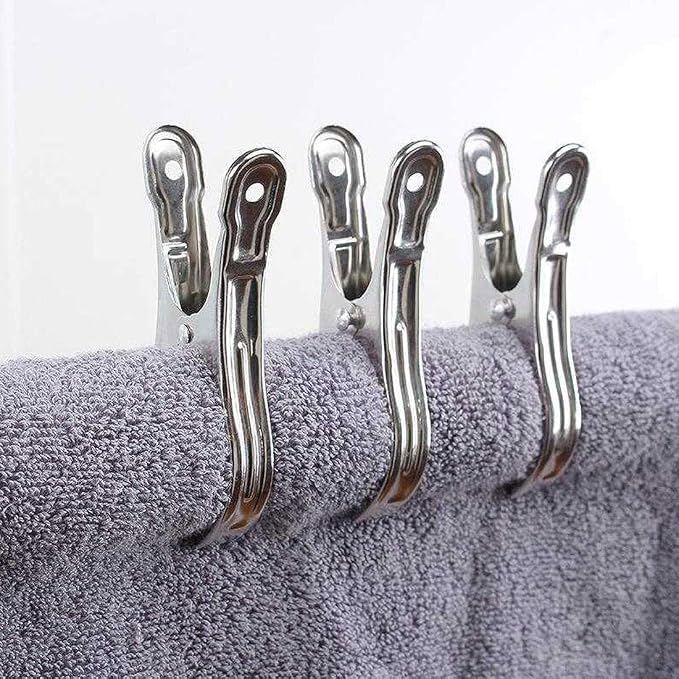 Metal ClothesPins, Row Cover Clips 20 Pack 3.5 Inch Stainless Steel Pool Towel - Image 5