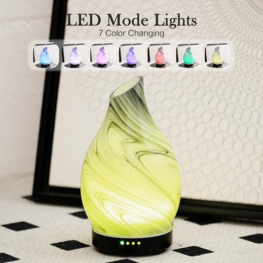 Porseme 150ml Essential Oil Diffuser Glass Color Changing Aroma Air Diffusers - Image 2