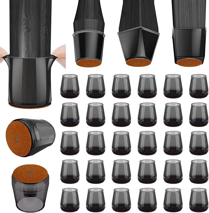 BALEINE 32 Pack Silicone Chair Leg Floor Protectors, Stool Leg Protectors Cap by BALEINE