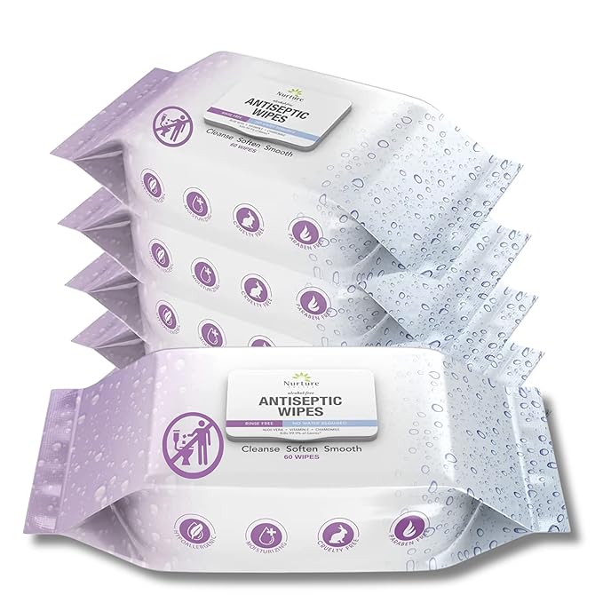 Nurture XL Antibacterial Body & Hand Wipes | Alcohol-Free Antiseptic Wet by NurtureValley