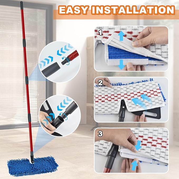 Microfiber Mops for Floor Cleaning, Flat Mop for Wet & Dry Use, Dust Mop for - Image 5