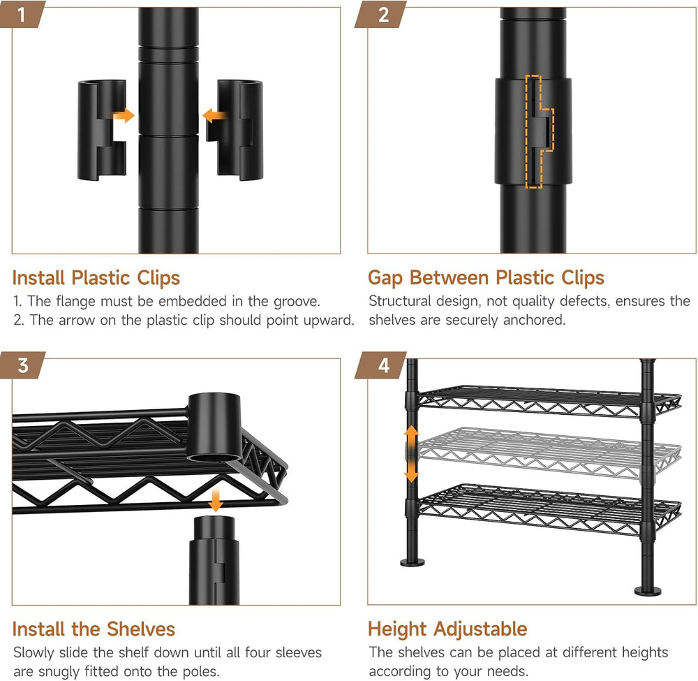 ComfyCorner Wall Mounted Garment Rack, Industrial Pipe Clothing Rack Black