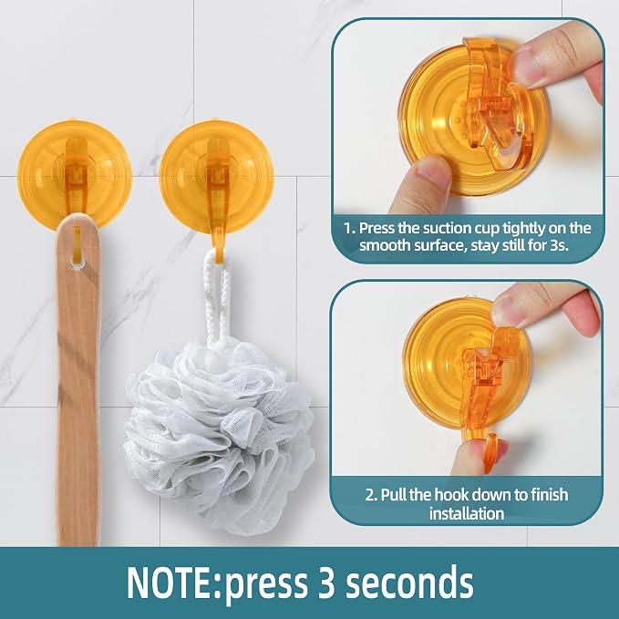 Antimbee 3 Pack Suction Cup Hooks, Wreath Hangers, Removable Small Suction Cups - Image 3