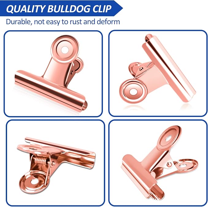 20 Pack Large Metal Hinge Rose Gold Clips 51mm - Image 5