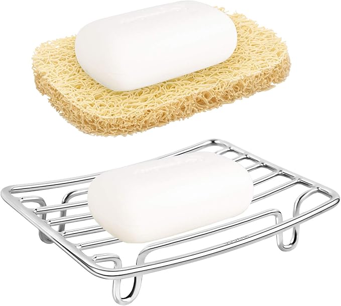Bar Soap Dish Holder for Shower Bathroom Stainless Steel Rust Proof Self - Image 9