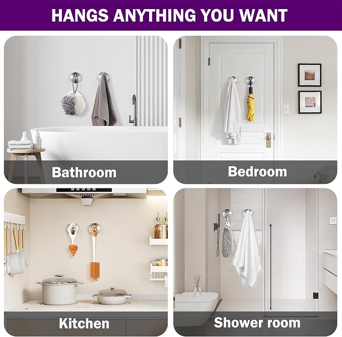 JOMOLA Brushed Stainless Steel Shower & Bathroom Hooks - Image 5