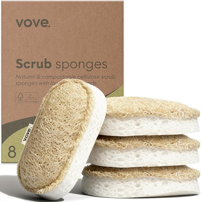 Vove Washing Up Sponges, Natural Eco-Friendly Kitchen Sponges & Scourers by Vove