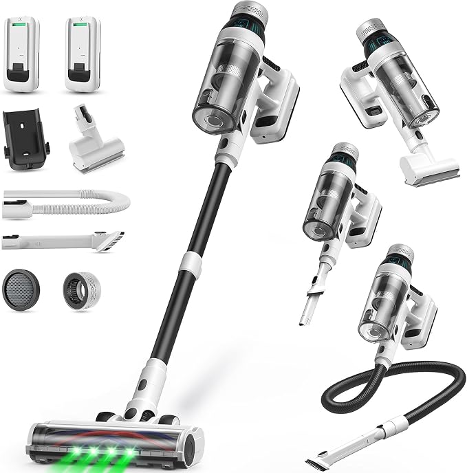 Cordless Vacuum Cleaner, 2 Batteries 110 Mins Runtime Vacuum Cleaners by NuYupo