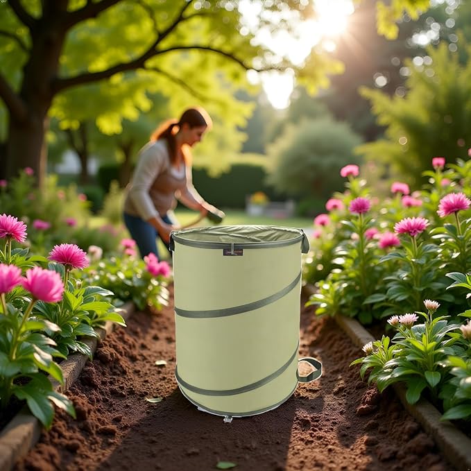 YUDI & GARDEN 45 Gallon Collapsible Garden Bag｜Collapsible Trash Can｜Camping - Image 9
