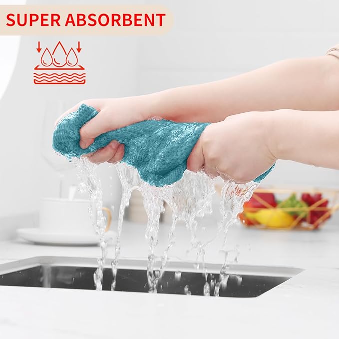 Homaxy 100% Cotton Waffle Weave Kitchen Dish Towels, Ultra Soft Absorbent Quick - Image 3