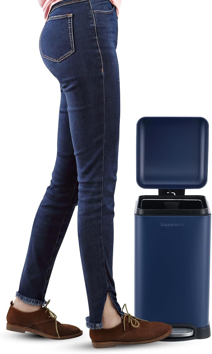 happimess HPM1012F Betty Retro Mini 3.2-Gallon Step-Open Trash Can, Fingerprint - Image 6