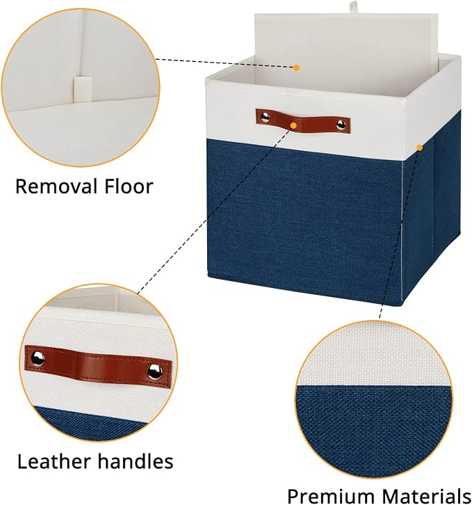 DULLEMELO 13 inch Cube Storage Bins, Gift Baskets Empty - Image 4
