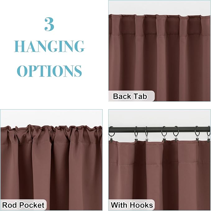 RYB HOME Blackout Curtains for Bedroom, Windows Shades Thermal Insulating - Image 2