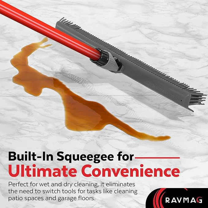 2-in-1 Silicone Rubber Broom Carpet Rake and Squeegee - Image 3