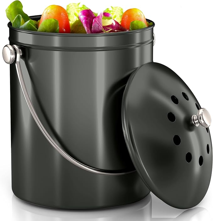 Utopia Kitchen Compost Bin for Kitchen Countertop, 1.3 Gallon Compost Bucket by UTOPIAKITCHEN