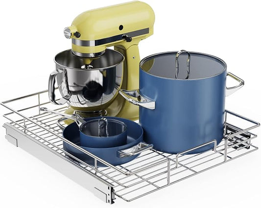 ROOMTEC Pull Out Cabinet Organizer, Cabinet Pull Out Shelves 22½" W x 21½" D by ROOMTEC